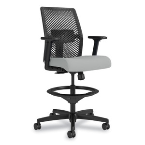 HON Ignition 2.0 ReActiv Low-Back Task Stool, 22.88" to 31.75" Seat Height, Flint Seat, Charcoal Back, Black Base