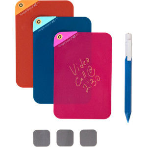 Boogie Board VersaNotes Starter Pack Reusable Notes, 4 x 6, Three Assorted Color Notes Plus Pen