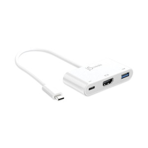 j5create USB-C to HDMI/USB Adapter, 7.87", White