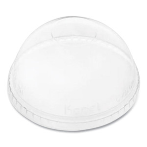 Karat PET Lids, No Hole Dome Lid, Fits 12 oz to 24 oz Cold Cups, Plastic, Clear, 1,000/Carton