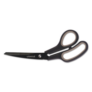 Universal Industrial Carbon Blade Scissors, 8" Long, 3.5" Cut Length, Black/Gray Offset Handle (UNV92022) View Product Image