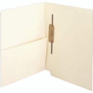 Medical Arts Press Slash Pocket End Tab Fastener Folders, Spine-Oriented Fastener, 1 Fastener, Letter Size, Manila Exterior, 50/Box