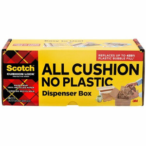 Scotch Cushion Lock Protective Wrap - 12" Width x 175 ft Length - Cushioned, Recyclable, Easy to Use - Kraft Paper - Brown