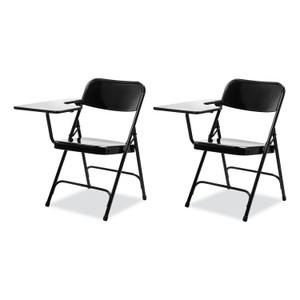 NPS 5200 Series Right-Side Tablet-Arm Folding Chair, Supports 480 lb, 17.25" Seat Height, Black, 2/Carton