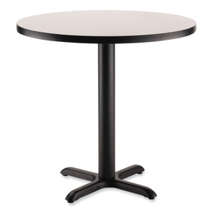 NPS Cafe Table, 36" Diameter x 30h, Round Top/X-Base, Gray Nebula, Black Base