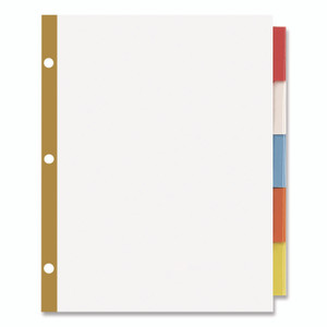 AbilityOne 7530017050459, SKILCRAFT Big Tab Insertable Dividers, 5-Tab, 11 x 8.5, White, 1 Set