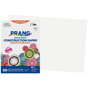 Prang SunWorks Construction Paper, 50 lb Text Weight, 12 x 18, White, 50/Pack, 25 Packs/Carton