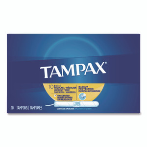 Tampax Cardboard Applicator Tampons, Regular, 10/Box