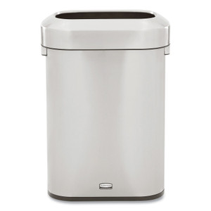 Rubbermaid Commercial Refine Series Waste Receptacle, 15 gal, Plastic/Stainless Steel