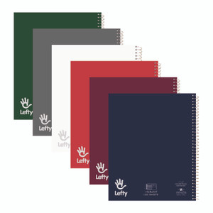 Roaring Spring Lefty Notebook, 1-Subject, Medium/College Rule, Randomly Assorted Cover Color, (100) 11 x 8.5 Sheets