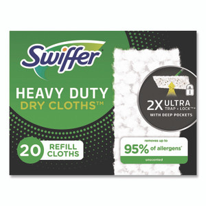 Swiffer Heavy-Duty Dry Refill Cloths, 10.3 x 7.8, White, 20/Pack, 4 Packs/Carton