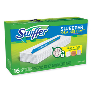 Swiffer Sweeper XL Dry Refill Cloths, 16.9" x 9.8", White, 16/Box