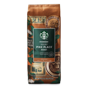 Starbucks Whole Bean Coffee, Decaffeinated, Pike Place, 1 lb, Bag