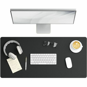 Smead Waterproof Desk Pad - Rectangular - 17" Width x 36" Depth - Faux Suede Backing - Vegan Leather - (SMD64828)