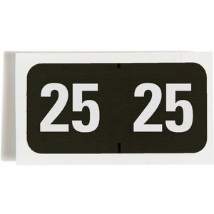 Smead ETYJ Color-Coded Year Labels - 25 - 3/4" Height x 1 1/2" Width - Black