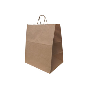Solupac Emporium Twist Handle Bag, Natural Twisted-Paper Handles, 14" x 9.84" x 15.5", Natural, 200/Carton