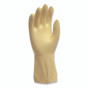AMBITEX Pro L6500 Series Flock-Lined Latex Gloves, 12" Long, 15 mil, Medium, Yellow, 12 Pairs