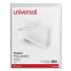 Universal Project Poly Jackets, Letter Size, Clear, 5/Pack Universal Project Poly Jackets, Letter Size, Clear, 5/Pack