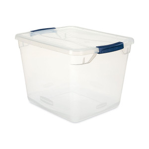 Rubbermaid Clever Store Basic Latch-Lid Container, 30 qt, 13.37" x 18.75" x 10.5", Clear