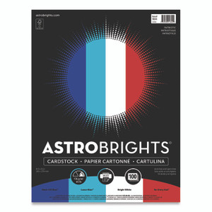 Astrobrights Color Cardstock - "Patriotic" Assortment, 65 lb Cover Weight, 8.5 x 11, Assorted Patriotic Colors, 100/Pack