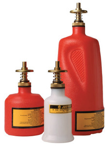 Justrite Nonmetallic Dispensing Can, Hazardous Liquid Storage Can, 1 qt, Red View Product Image