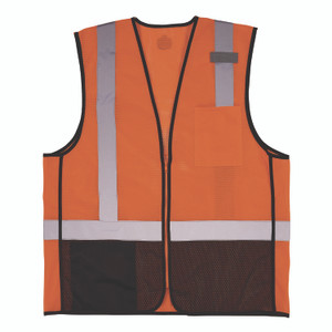 ergodyne GloWear 8210Z Hi-Vis Class 2 Mesh Vest, 4X-Large to 5X-Large, Orange