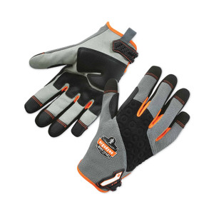 ergodyne ProFlex 710 Heavy-Duty Mechanics Gloves, Gray, Small, Pair