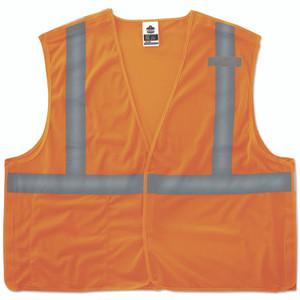 ergodyne GloWear 8215BA Type R Class 2 Econo Breakaway Mesh Vest, 4X-Large to 5X-Large, Orange