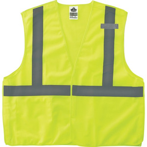 Ergodyne Lime Econo Breakaway Vest - Small/Medium - Lime - Reflective, Machine Washable, Lightweight, Hook & Loop Closure, Pocket