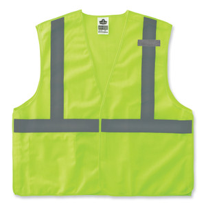 ergodyne GloWear 8215BA-S Single Size Class 2 Economy Breakaway Mesh Vest, Polyester, 5X-Large, Lime