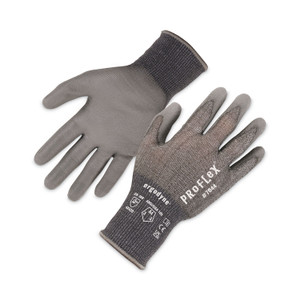 ergodyne ProFlex 7044 ANSI A4 PU Coated CR Gloves, Gray, Large, 12 Pairs/Pack