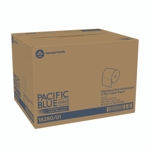 Georgia Pacific Professional Pacific Blue Select Bathroom Tissue, Septic Safe, 2-Ply, White, 550 Sheets/Roll, 80 Rolls/Carton