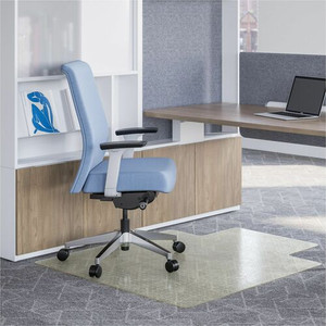 Deflecto OceanMat Chair Mat for Carpet - Floor, Commercial, Low Pile, Carpeted Floor - 48" Width x 36" Depth x 0.250" Thickness - Lip Size 19" Length x 10" Width - Lipped - Plastic, Polyethylene Terephthalate (PET)