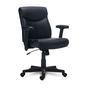 Alera Harthope Leather Task Chair, Supports Up to 275 lb, Black Seat/Back, Black Base Alera Harthope Leather Task Chair, Supports Up to 275 lb, Black Seat/Back, Black Base