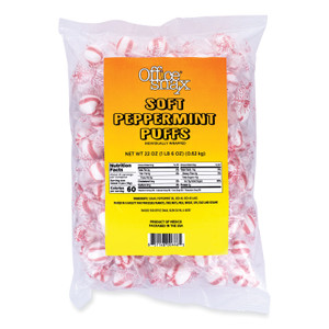 Office Snax Candy Assortments, Soft Peppermint Puffs, 22 oz Bag Office Snax Candy Assortments, Soft Peppermint Puffs, 22 oz Bag