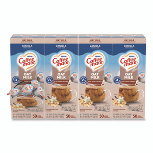 Coffee mate Plant-Based Oat Milk Liquid Creamers, Natural Vanilla, 0.38 oz Mini Cups, 50/Box, 4 Boxes/Carton Coffee mate Plant-Based Oat Milk Liquid Creamers, Natural Vanilla, 0.38 oz Mini Cups, 50/Box, 4 Boxes/Carton