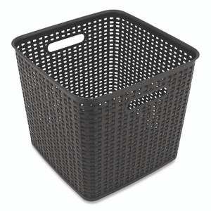 Advantus Plastic Weave Bin, Extra Large, 12.6" x 11.1" x 16.6", Black Advantus Plastic Weave Bin, Extra Large, 12.6" x 11.1" x 16.6", Black