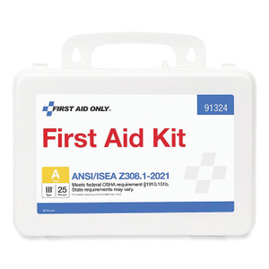 First Aid Only ANSI 2021 First Aid Kit for 25 People, 94 Pieces, Plastic Case First Aid Only ANSI 2021 First Aid Kit for 25 People, 94 Pieces, Plastic Case