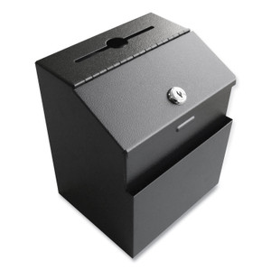 Pyramid Technologies Metal Suggestion Box, 7.25 x 6.25 x 8.5, Gray View Product Image