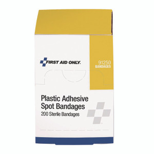 First Aid Only Plastic Spot Adhesive Bandages, 0.88" Dia, 200/Pack First Aid Only Plastic Spot Adhesive Bandages, 0.88" Dia, 200/Pack
