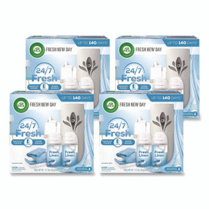 Air Wick Freshmatic Ultra Automatic Starter Kit, Gadget/(2) 5.89 oz Fresh Linen Refills/AA Battery, 4 Kits/Carton Air Wick Freshmatic Ultra Automatic Starter Kit, Gadget/(2) 5.89 oz Fresh Linen Refills/AA Battery, 4 Kits/Carton