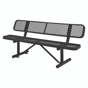 Global Industrial Expanded Steel Bench With Back, 72" x 24" x 33", Black Seat/Back, Black Base Global Industrial Expanded Steel Bench With Back, 72" x 24" x 33", Black Seat/Back, Black Base