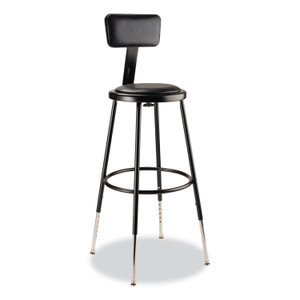NPS 6400 Series Height Adj Heavy Duty Vinyl Steel Stool w/Backrest, Supports 300 lb, 25"-33" Seat Ht, Black NPS 6400 Series Height Adj Heavy Duty Vinyl Steel Stool w/Backrest, Supports 300 lb, 25"-33" Seat Ht, Black