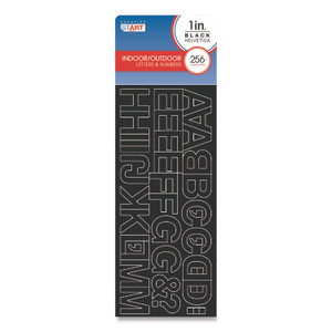 Creative Start Letters, Numbers and Symbols, Adhesive, Black with White Outline, 1"h ,256 Characters