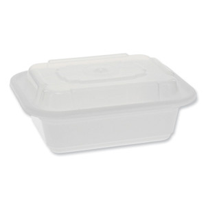 Pactiv Evergreen Newspring VERSAtainer Microwavable Containers, Rectangular, 12 oz, 4.5 x 5.5 x 2.12, White/Clear, Plastic, 150/Carton Pactiv Evergreen Newspring VERSAtainer Microwavable Containers, Rectangular, 12 oz, 4.5 x 5.5 x 2.12, White/Clear, Plastic, 150/Carton