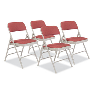 NPS 2300 Series Fabric Upholstered Tri-Brace Folding Chair, Supports 500 lb, Cabernet Seat, Cabernet Back, Gray Base, 4/Carton NPS 2300 Series Fabric Upholstered Tri-Brace Folding Chair, Supports 500 lb, Cabernet Seat, Cabernet Back, Gray Base, 4/Carton