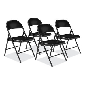 BASICS by NPS 900 Series All-Steel Folding Chair, Supports Up to 250 lb, 17.75" Seat Height, Black Seat, Black Back, Black Base, 4/Carton BASICS by NPS 900 Series All-Steel Folding Chair, Supports Up to 250 lb, 17.75" Seat Height, Black Seat, Black Back, Black Base, 4/Carton