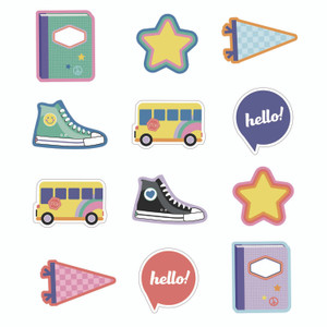 Carson-Dellosa Education Assorted Colorful Cut-Outs, 36-Piece Set, We Stick Together: Hello School, 6" x 6", Multicolor Carson-Dellosa Education Assorted Colorful Cut-Outs, 36-Piece Set, We Stick Together: Hello School, 6" x 6", Multicolor