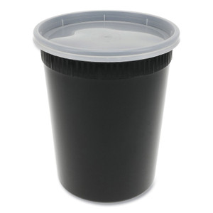Pactiv Evergreen Newspring DELItainer Microwavable Container, 32 oz, 4.55 x 4.55 x 5.55, Black/Clear, Plastic, 240/Carton Pactiv Evergreen Newspring DELItainer Microwavable Container, 32 oz, 4.55 x 4.55 x 5.55, Black/Clear, Plastic, 240/Carton