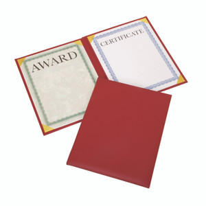 AbilityOne 7510017143329, SKILCRAFT Awards Certificate Padded Cover Binder, 9.12 x 11.62, Red/Gold
